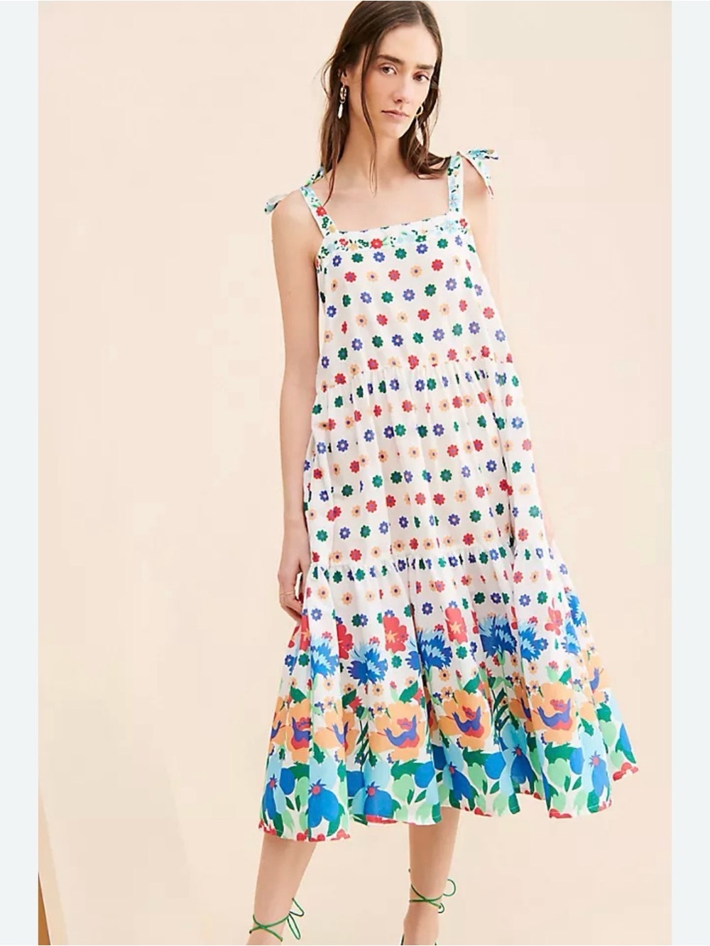Floe size M Buvard floral cotton midi maxi dress
